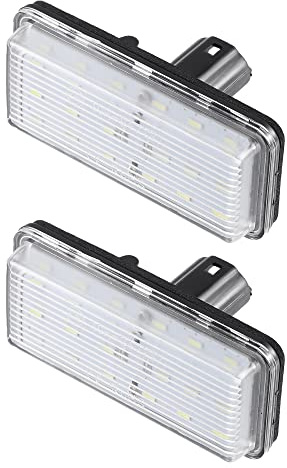 A ABSOPRO Car 6000K White LED License Plate Light Assembly 81271-60332 3528SMD for Toyota Land Cruiser 1998-2019 for Lexus GX470 2003-2009 ABS Clear Black (Set of 2)