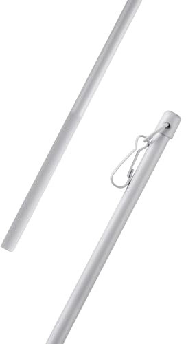 Schleuderstab aus Aluminium (125cm / Weiß), Gardinenstab für Paneelwagen, Schiebegardine, Flächenvorhang, Vorhänge oder Gardinen