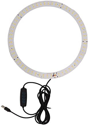 Rund LED-ljusplatta,Circle LED Light Wick 25cm, Fotografibelysning, Hög Ljusstyrka, Justerbar Färgtemperatur, USB-strömport