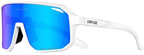 KAPVOE Fahrradbrille Polarisiert Herren Damen Sonnenbrille Sportbrille Radbrille Sportsonnenbrillen Radsportbrille Radfahren MTB Brille Rennrad Triathlon Laufen Wandern Volleyball Bergsteigen 06