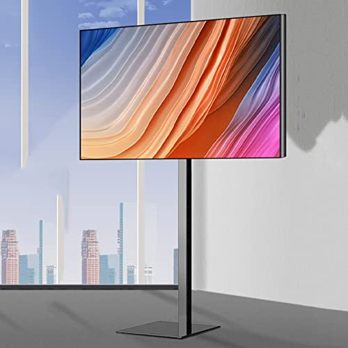 GGZONE Support TV pivotant pour téléviseurs de 32 à 65 Pouces, Meuble TV d'angle Noir réglable en Hauteur pour Bureau à Domicile avec Gestion des câbles Beautiful Scenery