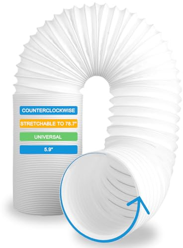 AHAQU Air Conditioner Hose, Parts for Portable Air Conditionere, 15cm Diameter 200cm Length Anti-Clockwise Thread, Compatible with LG, Delonghi and Other Portable Air Conditioners