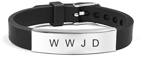 ForeverWill 6pcs WWJD Armbänder - Einstellbar What Would Jesus Do Silikon Armband für religiöse Christus Jesus Glauben Erinnerung Armreif mit christlichen Geschenken für Sonntagsschule Fundraising