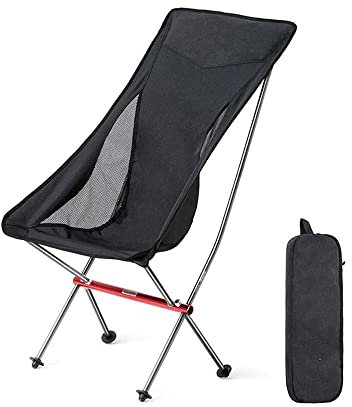YIHANSS Tragbarer Klappstuhl für den Außenbereich, ultraleichter Aluminium-Klappstuhl, Camping-Strandstuhl mit Kopfstütze und Tragetasche