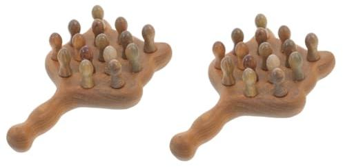 Beavorty 2 Stück Katzen Massagekamm Körpermassagegerät Holz Massagegerät Massagewerkzeug Praktisches Massagegerät Kopfhaut Massagegerät Kreativer Kamm Zuverlässiger Massagekamm