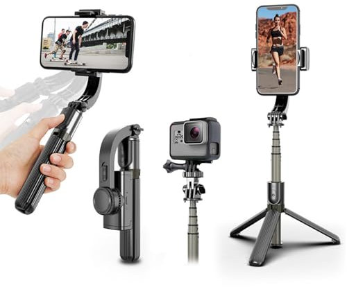 upxon Perche à selfie, stabilisateur de cardan, rotation à 360 ° avec télécommande sans fil, support de téléphone portable, cardan à 1 axe pour smartphones Tiktok Vlog Youtuber Live Video Record