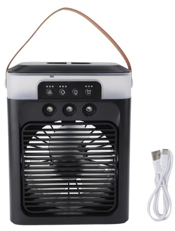 Haofy Portable Misting Fan with 400ml Water Tank, USB Aromatherapy Air Cooling Fan for Office, Bedroom (Black)
