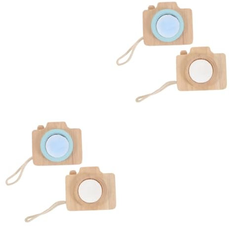 TOYANDONA 4 Stück Prisma-Kaleidoskop discove Retro Spielzeug Mini-Kameras Spielzeug vorgeben Kamera Spielzeug Kaleidoskope für Kinder Spielzeuge Kinderspielzeug dekorative Kaleidoskope Holz