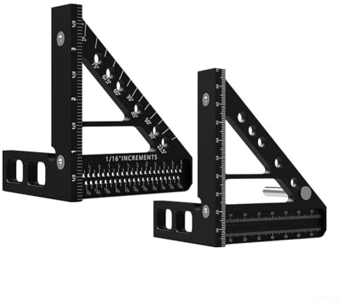 Goniometro professionale per la lavorazione del legno, righello triangolare in lega di alluminio, marcature precise (pollici)