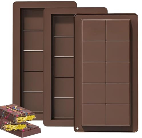 2 Pcs Molde Chocolate, Moldes de Silicona para Chocolate, Molde Chocolate dubai para knafeh, pistacho y chocolate con leche - Ideal para hacer aperitivos en casa