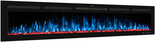 48 in Smart Electric Fireplaces Inserts, Remote & Touch Screen & APP Control, Recessed & Wall-Mounted Fireplace Heater with Thermostat,Multi-Color Flames