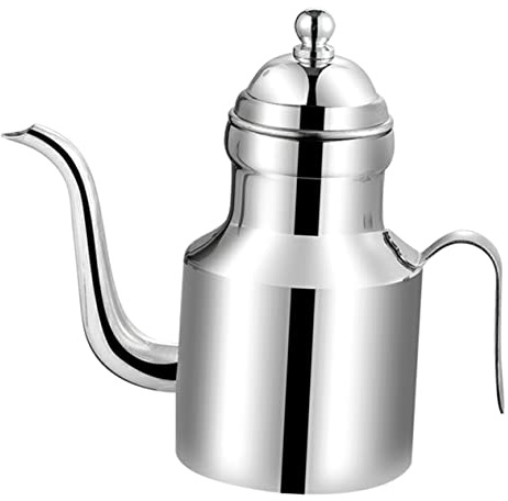 Alipis Contenitore Per Olio Da Cucina in Acciaio 304 11oz Manico Antiscivolo e Base Antigoccia Per Uso Domestico e Cottura Salutare