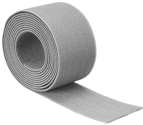 TA-VIGOR Bande élastique en sergé de 50 mm de large, 5,1 cm, 2 m, bandes élastiques tissées double face en polyester pour couture, travaux manuels, taille gris clair