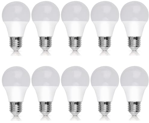Bright Source Non-Dimmable Opal Frosted LED GLS Bulb, 8.5W, 806lm, E27 Edison Screw, 4000K Cool White - Pack of 10 Bulbs