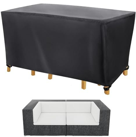 AEKDCL Abdeckung für Gartentisch,Nach Maß Gartenmöbel Abdeckung,420D Oxford Tisch Winterfest Wetterfest UV-Beständiges für Tischplatte Schutzhülle Terrassentisch,Schwarz 220x220x65cm