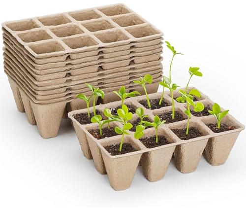 Eulihent 20Pcs 240 Cells Seed Trays for Seedlings, Biodegradable Seed Propagator, Plant Pots Seed Pots Trays Plant Germination Module for Greenhouse, for Vegetable Flower Herb,16,5 x 12 x 5cm