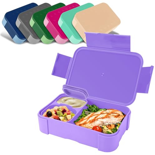 Pavlleen Contenitore per il pranzo per bambini con scomparti,900 ml(viola)