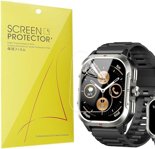 Blueshaweu 6 Pezzi Pellicola Compatibile per Jugeman Orologio intelligente V10 2,06,Pellicola Protettiva Compatibile per Jugeman V10 2,06 smartwatch Sensibile al Tatto,Senza Bolle,HD TPU Film (TPU)