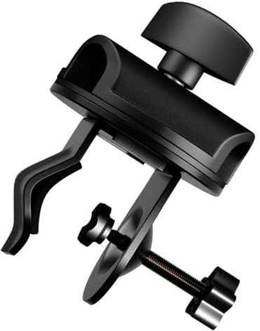 Mikrofonhalterung mit 15mm Lochdurchmesser, Drehbarer Platte | Schwarzes Zubehör für Mikrofone, Ergonomischer Knopf, 360 Grad Rotation, für Live Musik und Aufnahmestudios