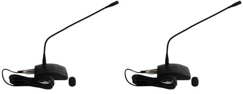 Uikdjgu 2X Microfono Un Collo di Cigno per Conferenza Cablata Microfono Un Condensatore da Tavolo Microfono Un Condensatore Vocale Trasmissione