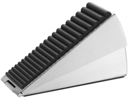 UKCOCO Fermaporta Regolabile in Acciaio Inox con Molla per Porte Pesanti Protezione Vento e Urti Ferma Spifferi Pavimento Design Elegante Argento