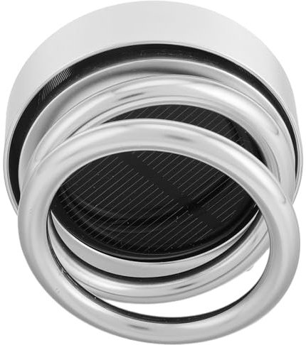Solarbetriebener Auto Duft mit Drehbarem Doppelring aus Aluminiumlegierung | Silbernes, Hängendes Design, Präzise Verarbeitung, Einfache Installation, für Fahrzeuginnenräume