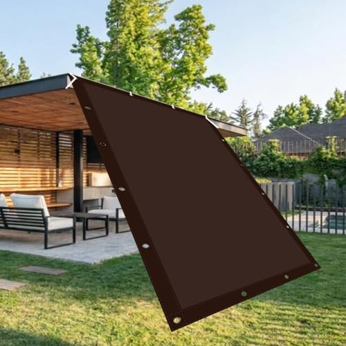 Vela Ombreggiante Impermeabile 400 x 600 cm Protezione Raggi UV Tenda da Sole con Corda di Nylon e Occhiellato per Giardino, Prato, Vita All'Aperto, marrone