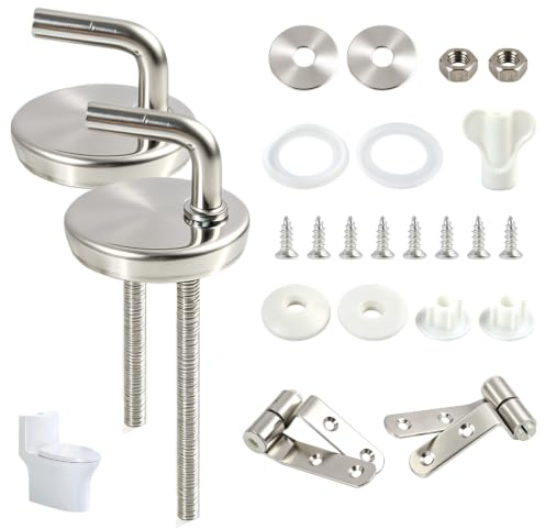 2 Pièces Charnières En Acier Inoxydable pour Siège de Toilette, Éléments de Rechange À Fixation Murale Conçus pour Abattants de WC, pour Les Toilettes Des Bureaux Et Autres Espaces Professionnels