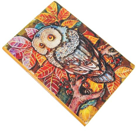 IMIKEYA Cuaderno Retro Cuaderno de Viaje A5 de Piel y Papel Búho en Dibujo y Scrapbooking, para Bocetos y Poesía, para Compañeros