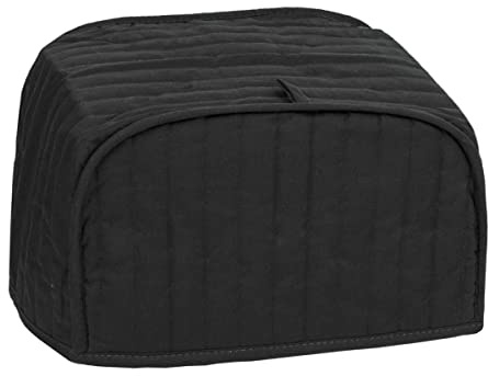 RITZ Premium Universal Two Slice Toaster Cover, 11.25 x 5.75 x 7, Polyester and Cotton Quilted, Fingerprint Protector, Super Soft Appliance & Dust Cover, Appliance NOT Included, Black
