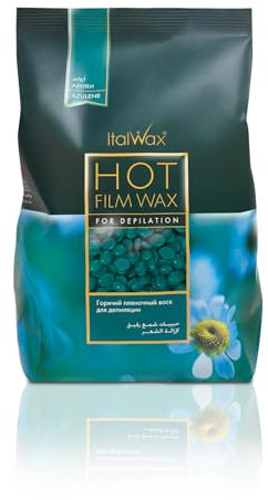 Italwax Azulene Hard Wax Beads – 1Kg (2.2 lbs) – Strip-Free, Unscented Hair Removal Wax, Gentle on All Skin Types, Ideal for Bikini Line & Underarms, Professional & Home Use