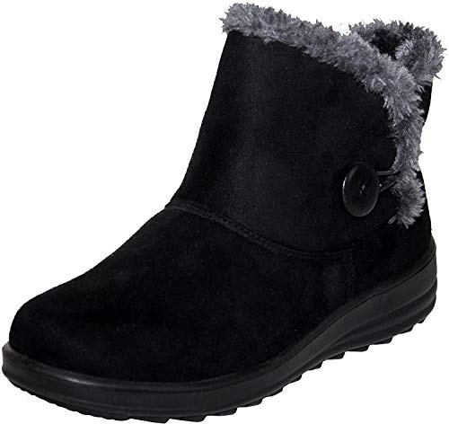 Cushion Walk Bottines d’hiver légères doublées en fourrure confortable et de style décontracté Pour femme Pointure 35,5 à 42 - Noir - Noir , 39 EU