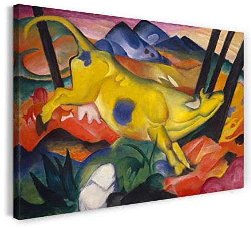 Printed Paintings Leinwand (120x80cm): Franz Marc - Gelbe Kuh (1911)