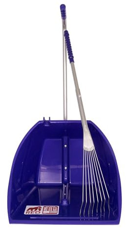 Red Gorilla Purple 80cm Big TIDEE with Long Metal Rake Horse Manure Shovel Scoop Multi Purpose Large Lightweight Dustpan for Paddock Stable Horsebox Equestrian or Garden Waste Leaf Rake