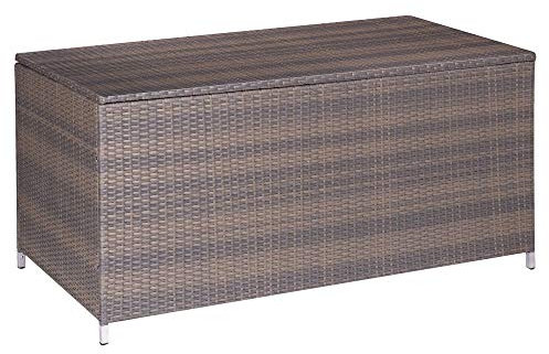 Mesa de Centro baúl de jardín en rattán marrón para terraza y Exterior Garden - LOLAhome
