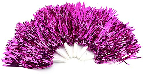 Pompons,Cheerer Pompons,Pompoms Cheering Rund,Pom Poms Cheering,Cheering Pompoms Pompons 6/12 Stücke Cheerer Pom Poms Cheering Poms Blume Hängen Metallfolie Pom Poms Kader Jubel Sport Party Dance Nütz