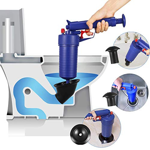 Saurka High Pressure Toilet Plunger, Air Drain Blaster Gun Drain Opener Plunger Pump Cleaner for Sink, Bath, Toilets, Bathroom, Shower, Kitchen Clogged Bathtub Pipe
