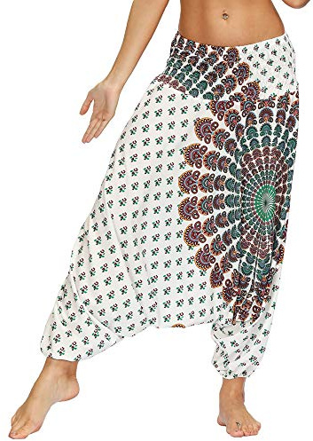 Nuofengkudu Damen Pumphose Aladin Haremshose Hippie Muster
