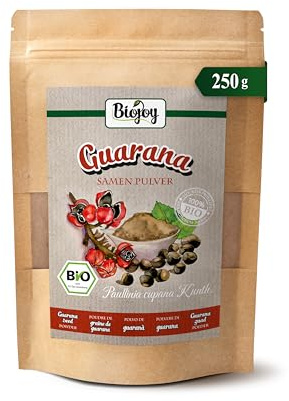 Biojoy Ekologiskt guaranapulver, perfekt för guaranate, 250 g | Från Guatemala, obehandlat, Paullinia cupana Kunth