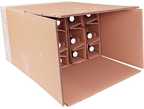 smiley pack Flaschenversandkarton Bier 0,5 Liter für 9 Flaschen inklusive Einlage PTZ zertifiziert für Versand mit DHL DPD Bierflaschen Bierversandkarton Bierkarton Bierverpackung (5)