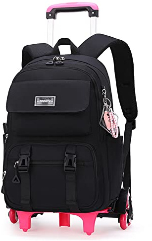 ZHANAO Rolling Backpack Luggage BookBag with Wheels Trolley Bag Wheeled Travel Backpack for Girls & Boys Trolley Bag