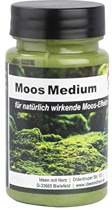Ideen mit Herz Moos Medium | Acrylfarbe mit Fasern | Moos-Farbe für natürlich wirkende Moos-Effekte | 90 ml