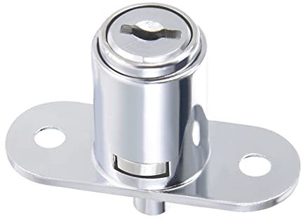 QUARKZMAN Cylindre Armoire Serrure x 1 Pièce 3/4 Diamètre Poussez Plongeur Tiroir Porte Serrure Clé Différente avec 2 Clés Cylindre Longueur 23mm