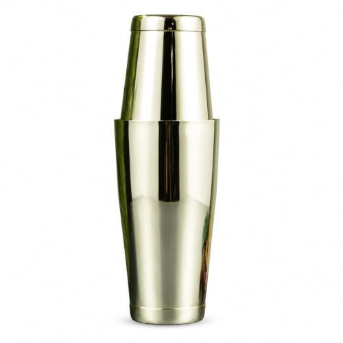 Boston Cocktail-Shaker 2-teiliger Edelstahl Boston-Shaker Set, 500ml + 820ml Cocktailshaker Barset für Zuhause Cocktail Liebhaber und alle Professionelle Barkeeper (Gold)