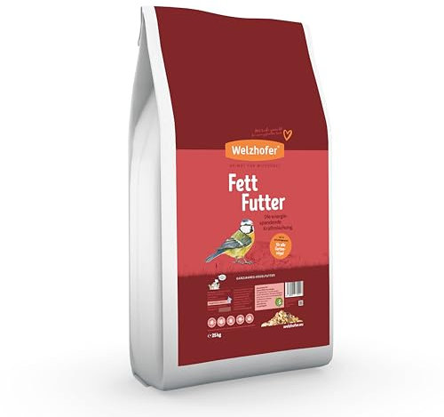 Welzhofer Fettfutter für Wildvögel 25kg – Hochenergetische Mischung mit Haferflocken, naturbelassenem Fett, Sultaninen und Erdnüssen. Ohne Zusatzstoffe. Artgerecht für das ganze Jahr.