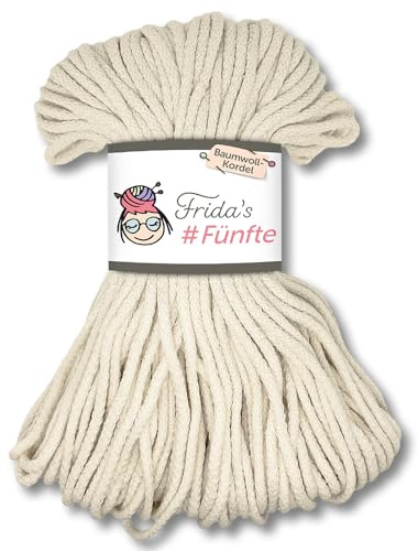 Frida's Wollhaus Frida's 250 g #Quinto cordoncino di cotone Ø 5 mm uncinetto macramè 30 colori (752 | naturale)