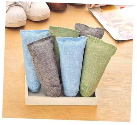 Bolsa de Carbón de Bambú para Zapatos 8 Piezas Desodorante | Color Azul, Verde, Naranja y Gris, Formato Surtido, Uso en Hogar, Absorción de Olor para Cajón y Armario