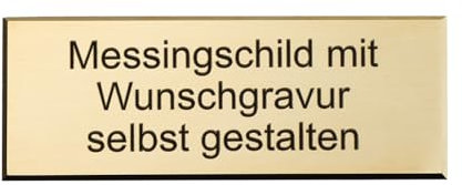 Messingschild mit Gravur – 80 × 30 mm – graviertes Schild aus Messing mit schwarzer Lasergravur & Facettenschliff – inkl. Klebefolie – individuell beschriftbar