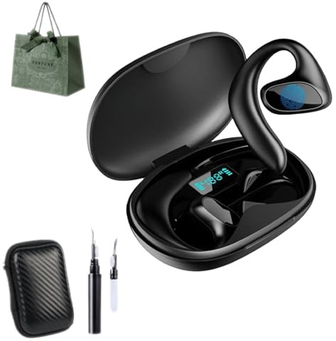 Talkbuds Translator, Qinux Talkbuds, 2025 KI Kopfhörer Übersetzer, 3-in-1 Sprachübersetzer Kopfhörer 144 Sprachen mit App, Open ear kopfhörer bluetooth, für Reisen, Business, Lernen (1-Black)