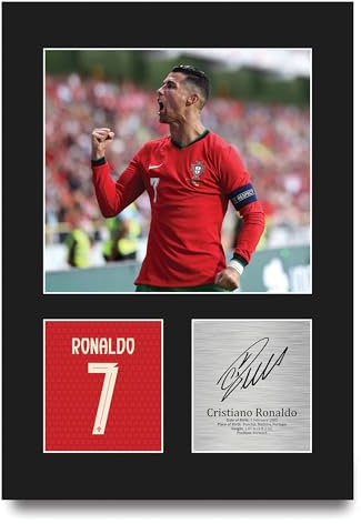 HWC Trading Cristiano Ronaldo Portugal Geschenke Gedrucktes Signiertes Autogramm Foto für Fußball Anhänger and Fans - A4 Porträt